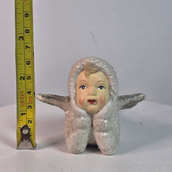 Vintage Walnut Ridge Chalkware Angel Figurine With Glitter Finish - Picture 7 of 9